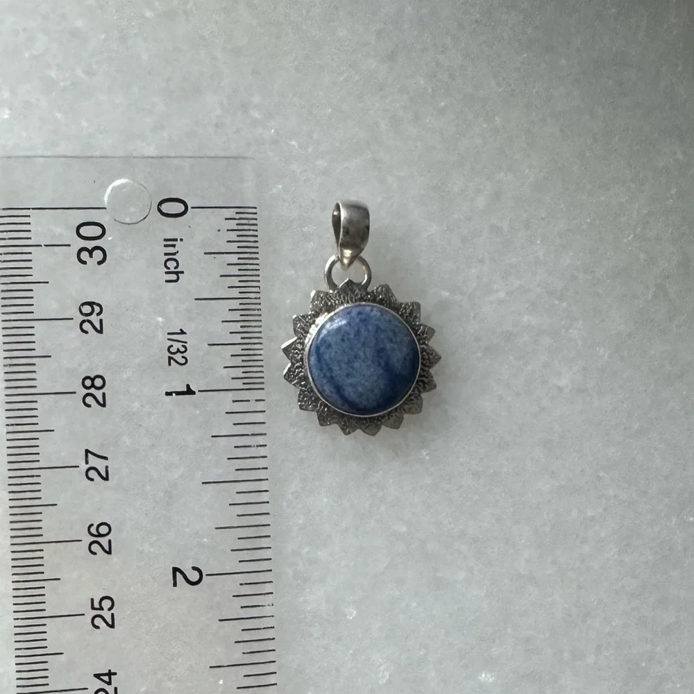 NWOT Sundance Midnight Sun Pendant, Blue Denim Quartz, Sterling Silver - Picture 3 of 3